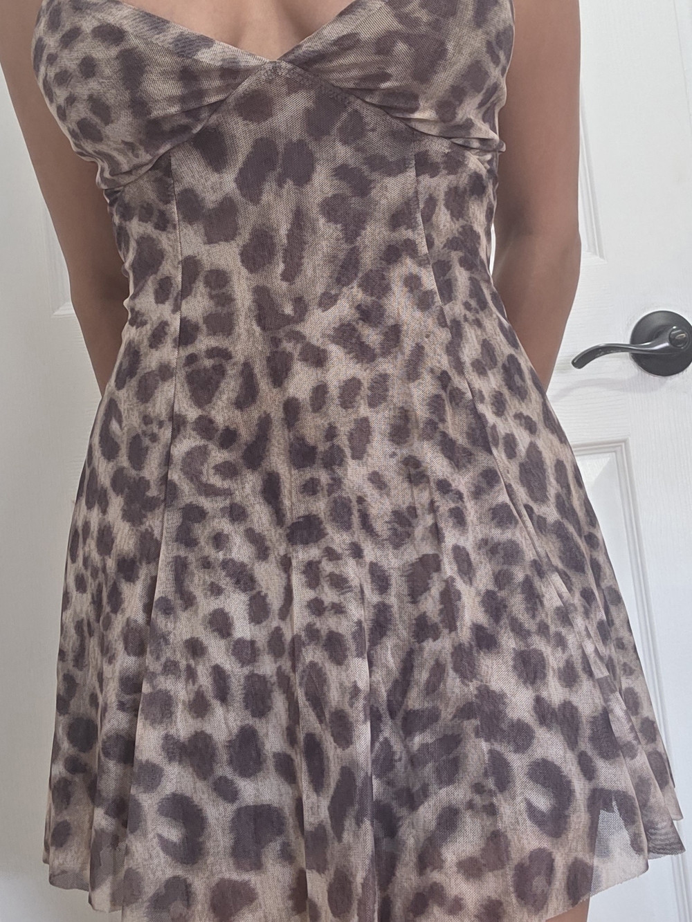 Animal Print A-Line Mini Dress - Brown Leopard